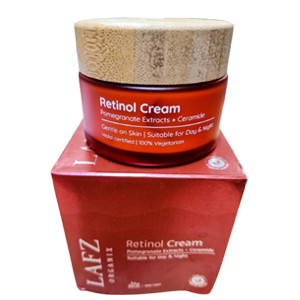 LAFZ ORGANIX Retinol Cream with Pomegranate Extracts & Ceramide – Anti-Aging, Moisturizing Face Cream for Day & Night Use–Halal Certified, 100% Vegetarian, Organic & Gentle on Skin
